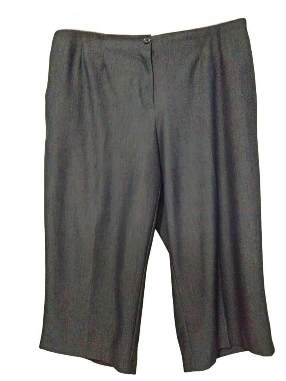 Avenue Plus Size 18 Pants Cropped Wide-Leg Gray Stretch Blend Office Casual Chic - Picture 2 of 8